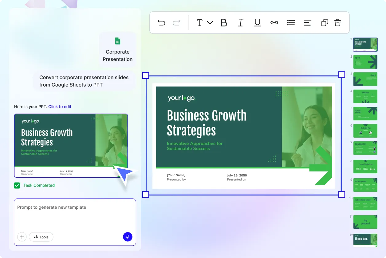 Free AI Google Sheets to PPT Generator | Convert Google Sheets to PowerPoint Online Free AI Google Sheets to PPT Generator | Convert Google Sheets to PowerPoint Online